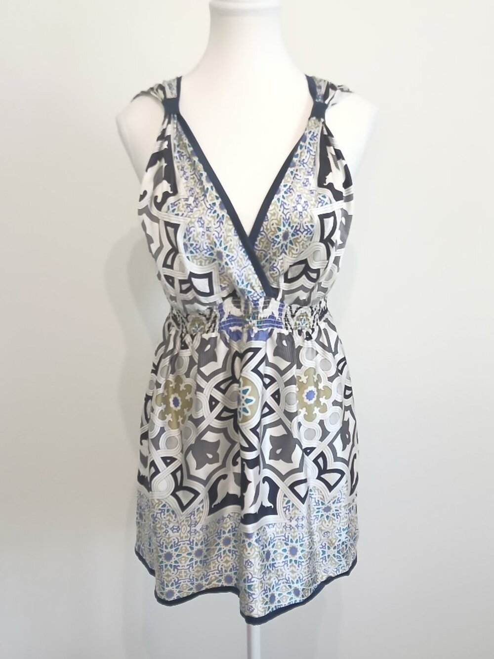 Hale Bob 100% Silk Boho Chic Tunic Top/ Mini Dress Size Medium